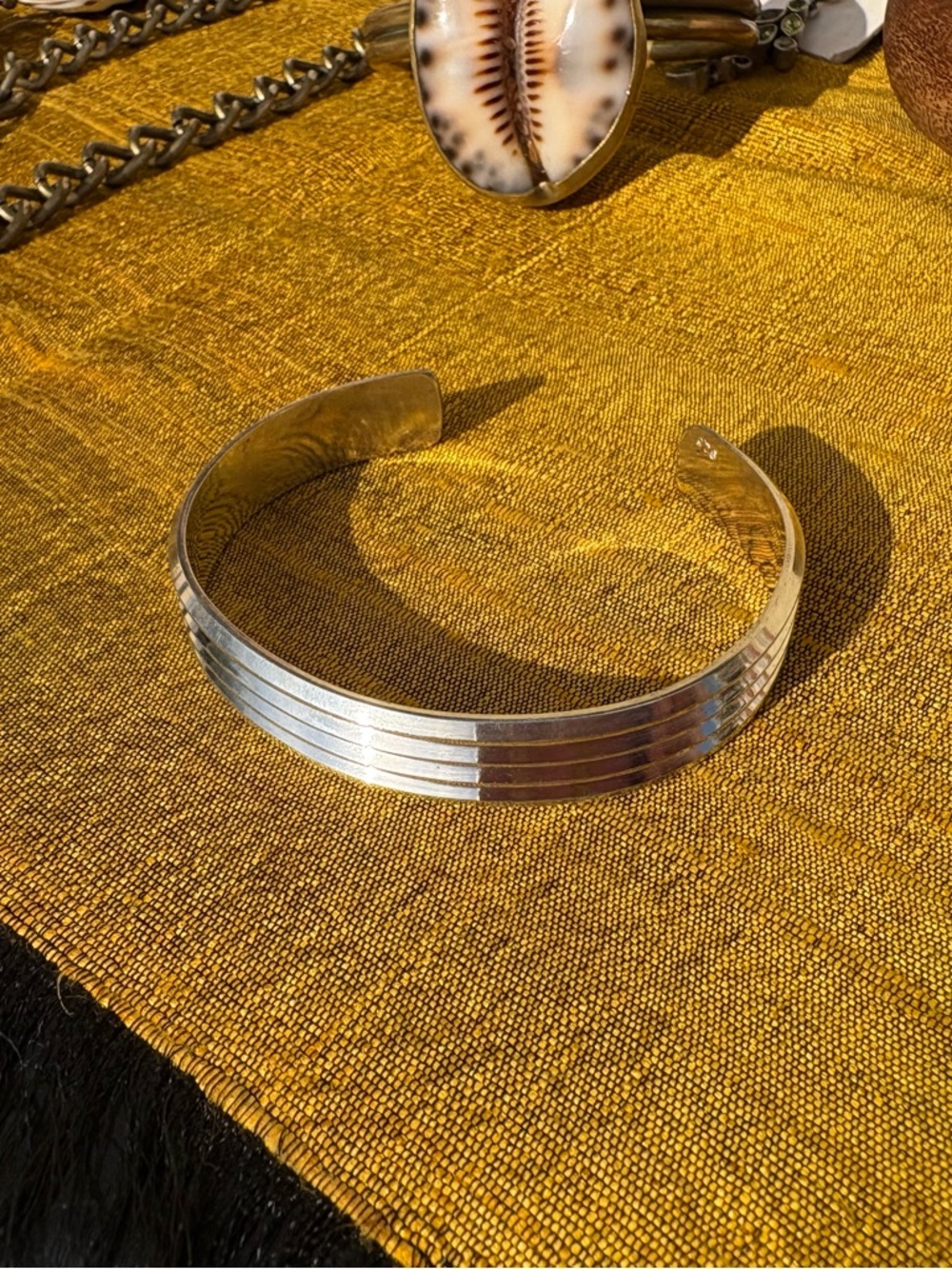 Minimal Silver Open Cuff Bracelet - Women's Jewelry